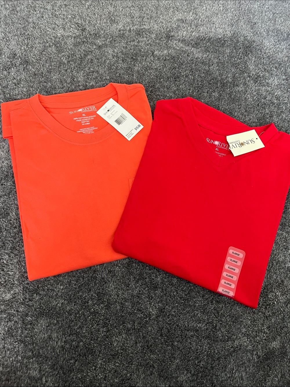 Sun River  Men's Short Sleeve Tee - Red and Orange